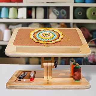 Adjustable Lap Desk for Sewing & Crafting - Portable Folding Table with Wood Storage for Sewing Machines & Accessories, Perfect for Cross Stitch, Reading, iPad Use & Craft Essentials