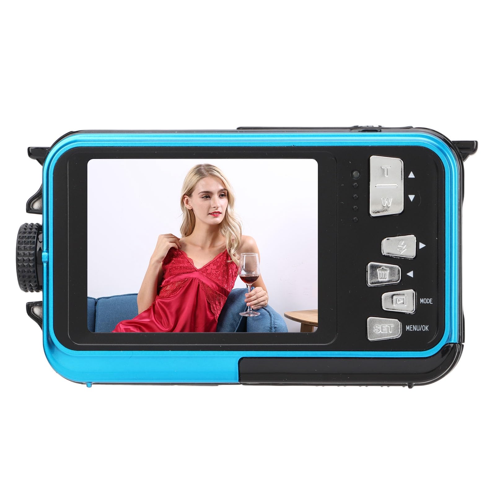 Kamera Podwodna, Wodoodporna Kamera z Wyświetlaczem LCD 1080P 30MP Aparat Cyfrowy do Nurkowania z rurką