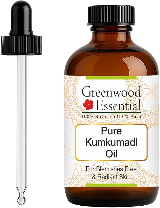 Óleo de Kumkumadi Greenwood Essential com conta-gotas de vidro, 120 mL