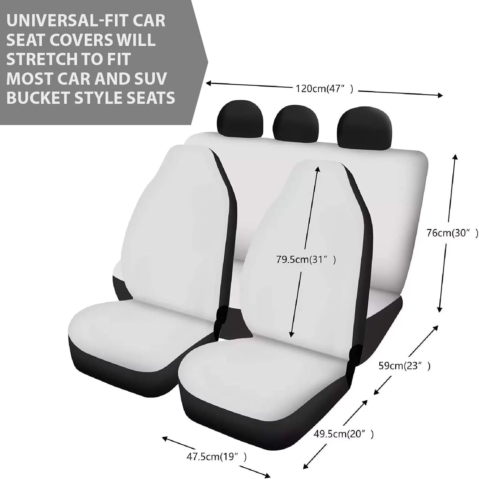 Wanyint Set completo di coprisedili per auto, 11 pezzi, con coprivolante, freno a mano, cambio e portabicchieri, universale, per la maggior parte dei veicoli