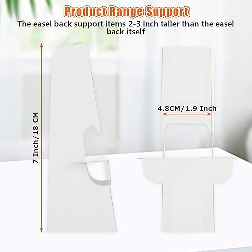 Miniatura 2 de CertBuy Paquete de 100 caballetes de cartón autoadhesivos de 7 pulgadas, doble ala blanca autoadhesiva, parte trasera de caballete adhesivo, marco