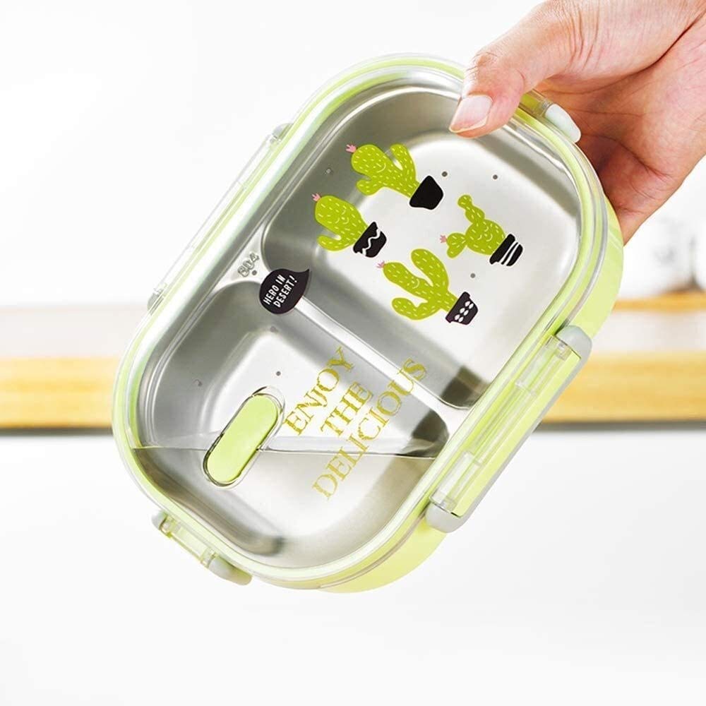 fiambrera, Fiambrera de acero inoxidable 304 grado alimenticio con compartimentos for adolescentes, hombres y mujeres(Grün)