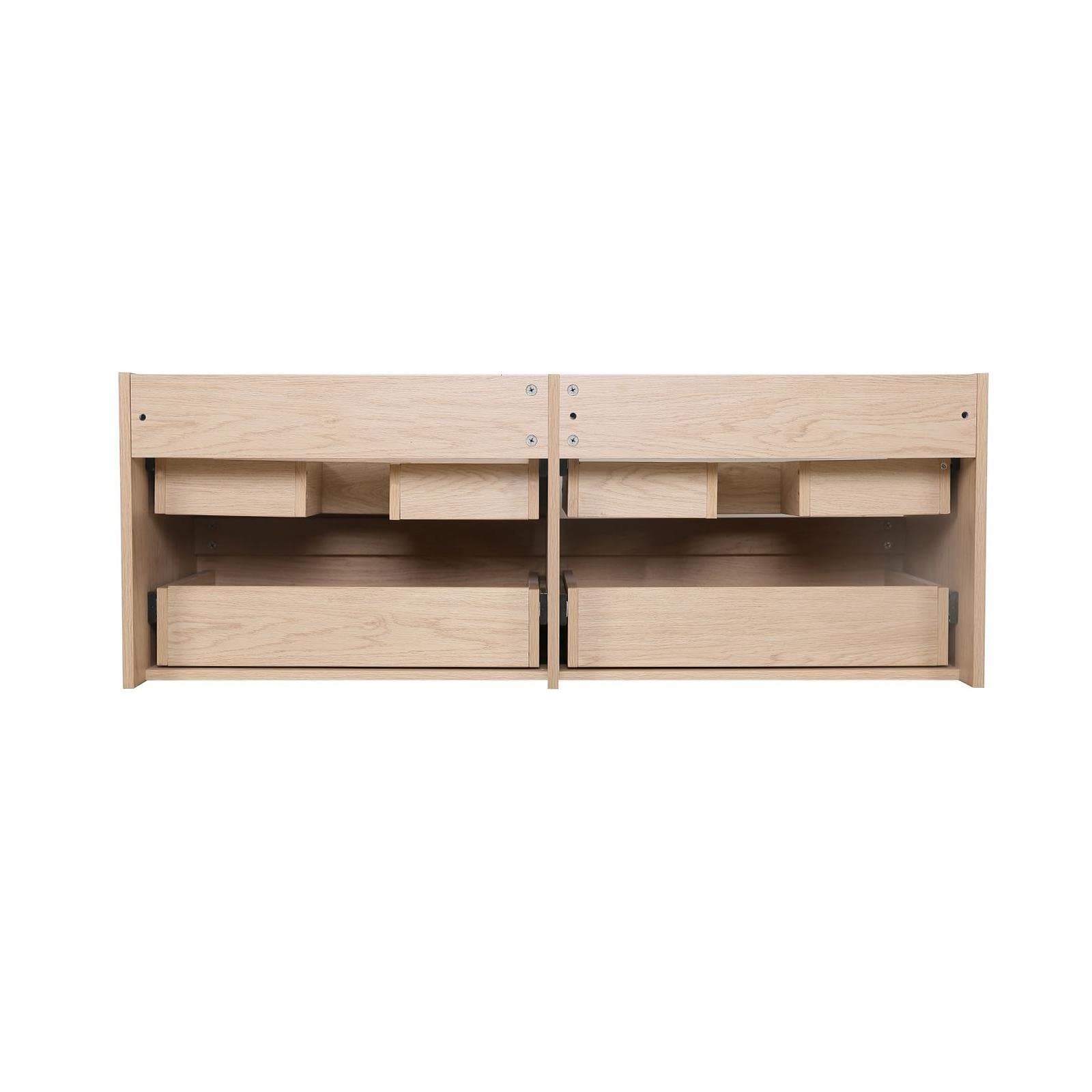 MOB-IN Meuble Double Vasque 120cm avec Plan céramique Sorrento Décor chêne + Colonne
