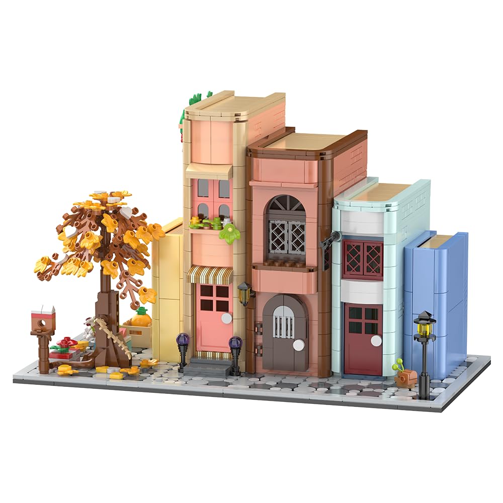 Creative Bookcase Building Set, Cafe House Mini Building Block Toy Gift for Boys Girls Aged 8+