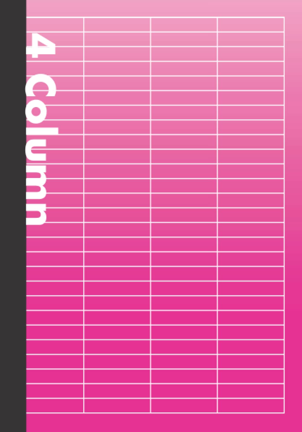 Simple 4-Column Notebook Pink: DIN A5 | 110 Pages | Perfect Binding | Durable Softcover | Lined With 4-Column Template