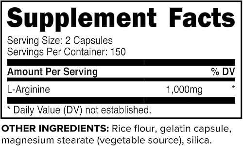 Miniatura 2 de Primaforce L-Arginina (300 cápsulas, 150 porciones1000 mg de L-arginina por porción)  Suplemento de aminoácidos extra fuerte para hombres y mujeres,