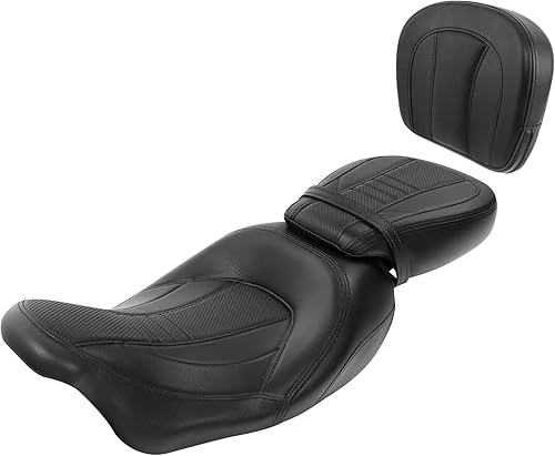 Miniatura 89 de TCT-MOTORPARTS Low-Profile Pillion 2-Up Seat Driver Passenger Seat & Rider Pad Fit For Harley Road Street Glide 2009-2023