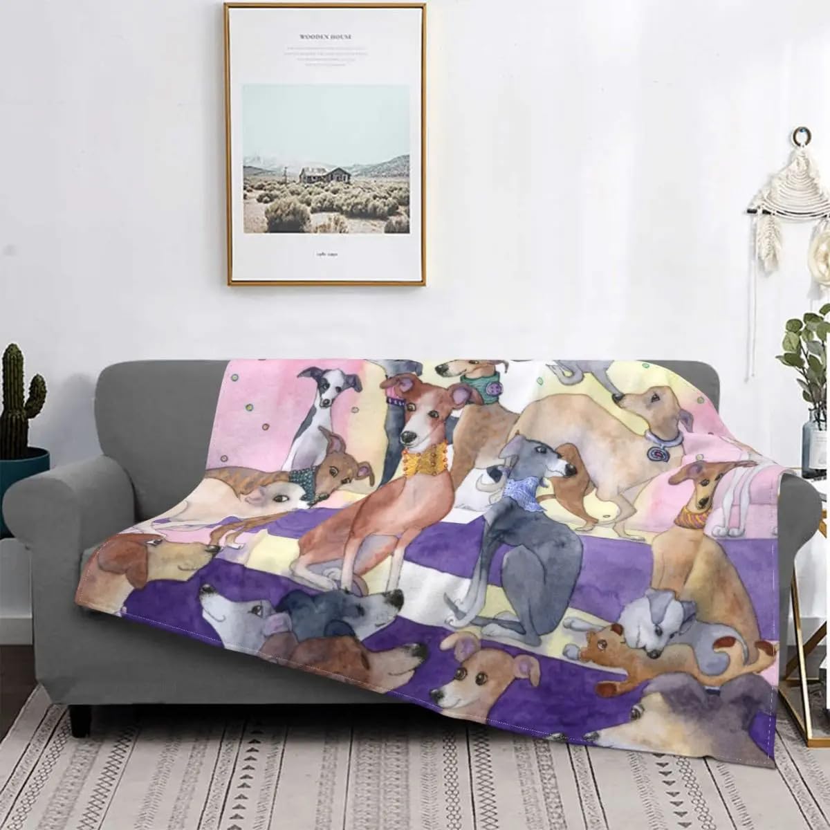 Couverture de chambre à coucher imprimée Greyhound pour vos moments cocooning