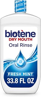 Biotene Fresh Mint Oral Rinse Mouthwash for Dry Mouth Relief - Alcohol-Free, Sugar-Free, Up to 4 Hours Soothing, 33.8 fl oz