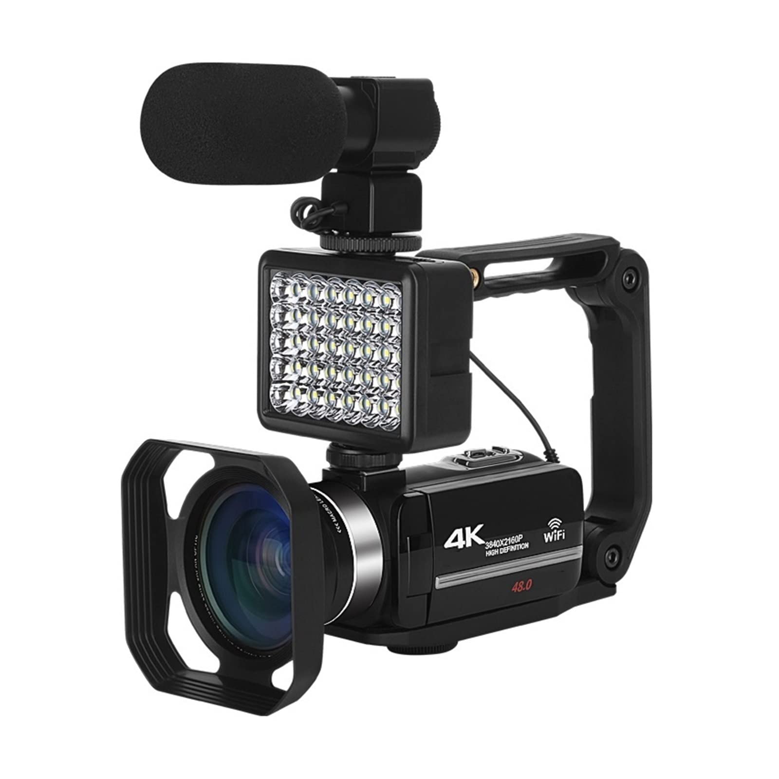 CVFRDD 2 PCS 4K Camcorder Digital Video Camera For Streaming Vlog Recorder 18X Time-Lapse Webcam Stabilizer(128G SD Card,NA-U800-LT)