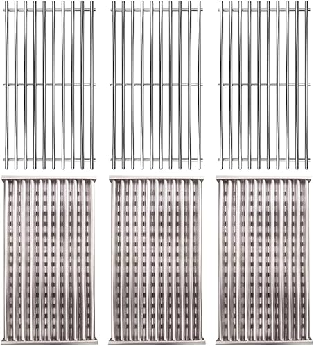 Miniatura 1 de Cmanzhi S4F336018 - Juego de 3 rejillas de cocina de acero inoxidable 304 y placa emisora de acero inoxidable para Charbroil 463242516, 463242515,