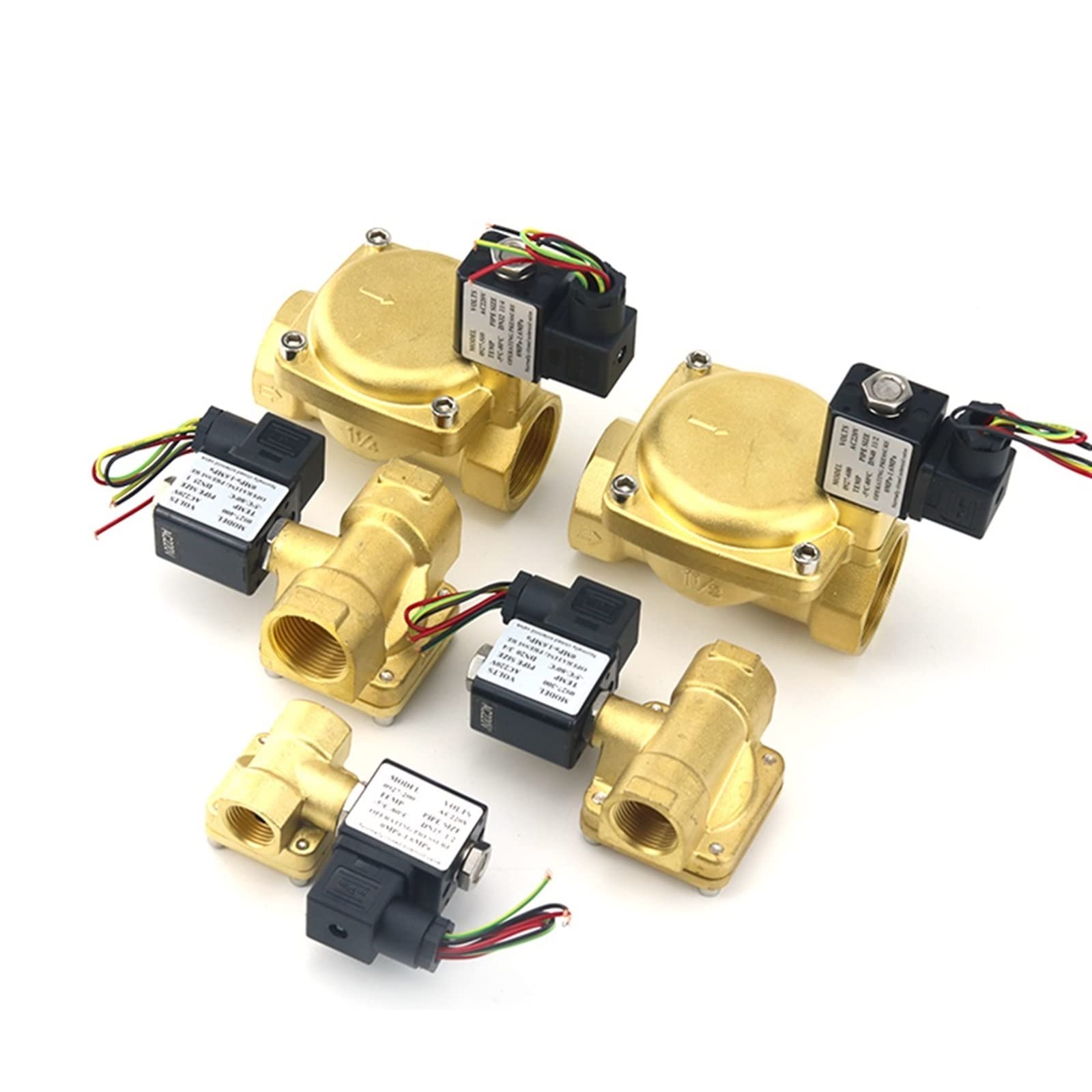 HKYPCOKVK 0927 Series Normally Close Operated Water Brass Solenoid Valve DN15 DN20 DN25 DN32 DN40 220V/12V 16Bar 1Pcs(Ac220v,0927500 DN32)
