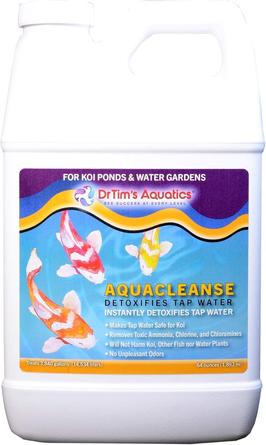 DrTim’s Aquatics AquaCleanse for Freshwater Aquariums – 64 oz – Tap Water Conditioner – Prepares Water for Fish Tanks, Supports Visual Clarity & Stable, Balanced Parameters