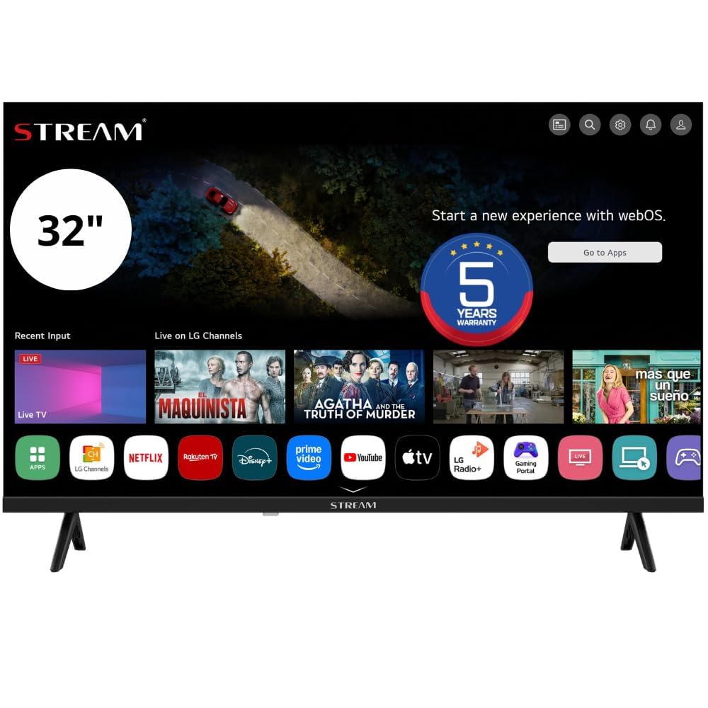 Stream System - WebOS 8.3, Smart TV 32", 5 anni di garanzia, HD Ready, Magic Remote Control, HDR10, frameless (senza cornice), controllo vocale (ThinQ AI) con modalità Hotel - Modello WSTRH3226TEX