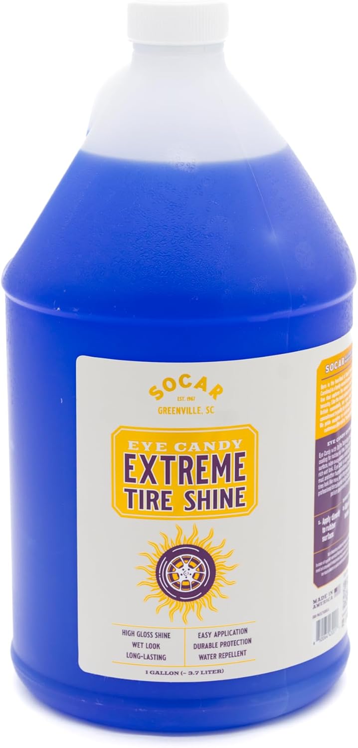 Glo-Pro Tire Shine, 128 oz, 1 Gallon, High Gloss Tire Dressing, Professional Wet Tire Dressing, Water Repellant, Long Lasting