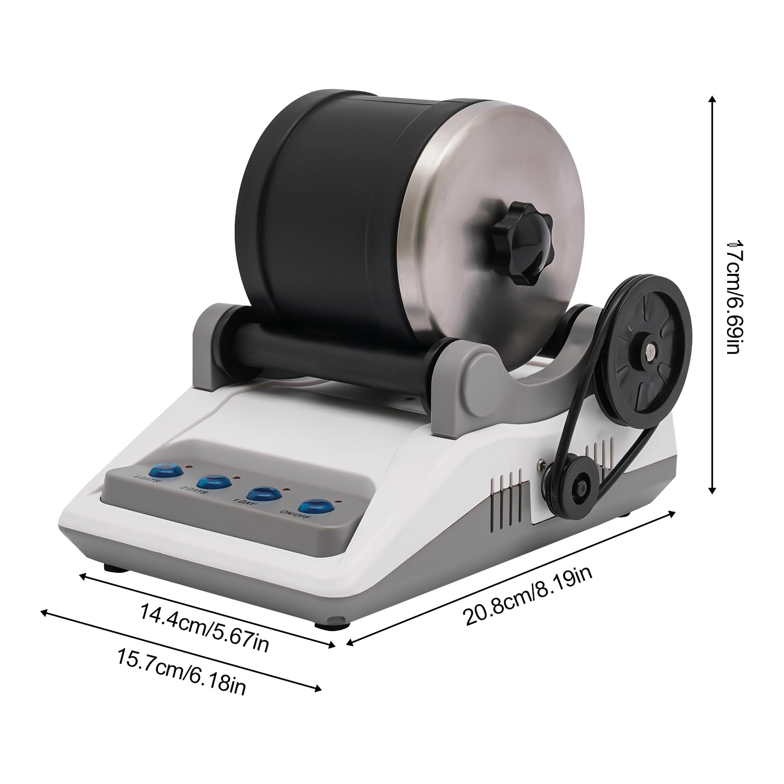 Rock Tumbler Set Steinpoliermaschine, Polierkörner Schmuckbefestigungen Edelsteine Poliermaschine Rosenquarz Stein DIY Kit,7-Tage Timer für Erwachsene und Kinder