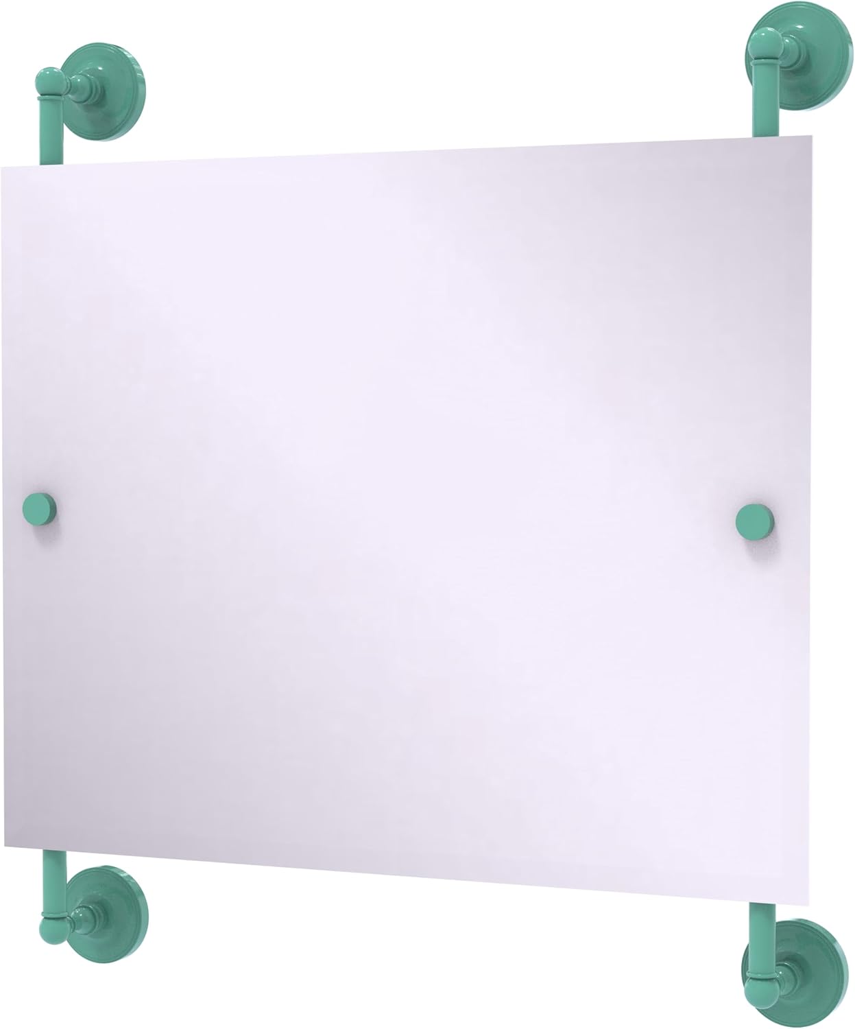 Allied Brass PR-27-93-SFG Prestige Regal Landscape Rectangular Frameless Rail Mounted Mirror, Sea Foam Green