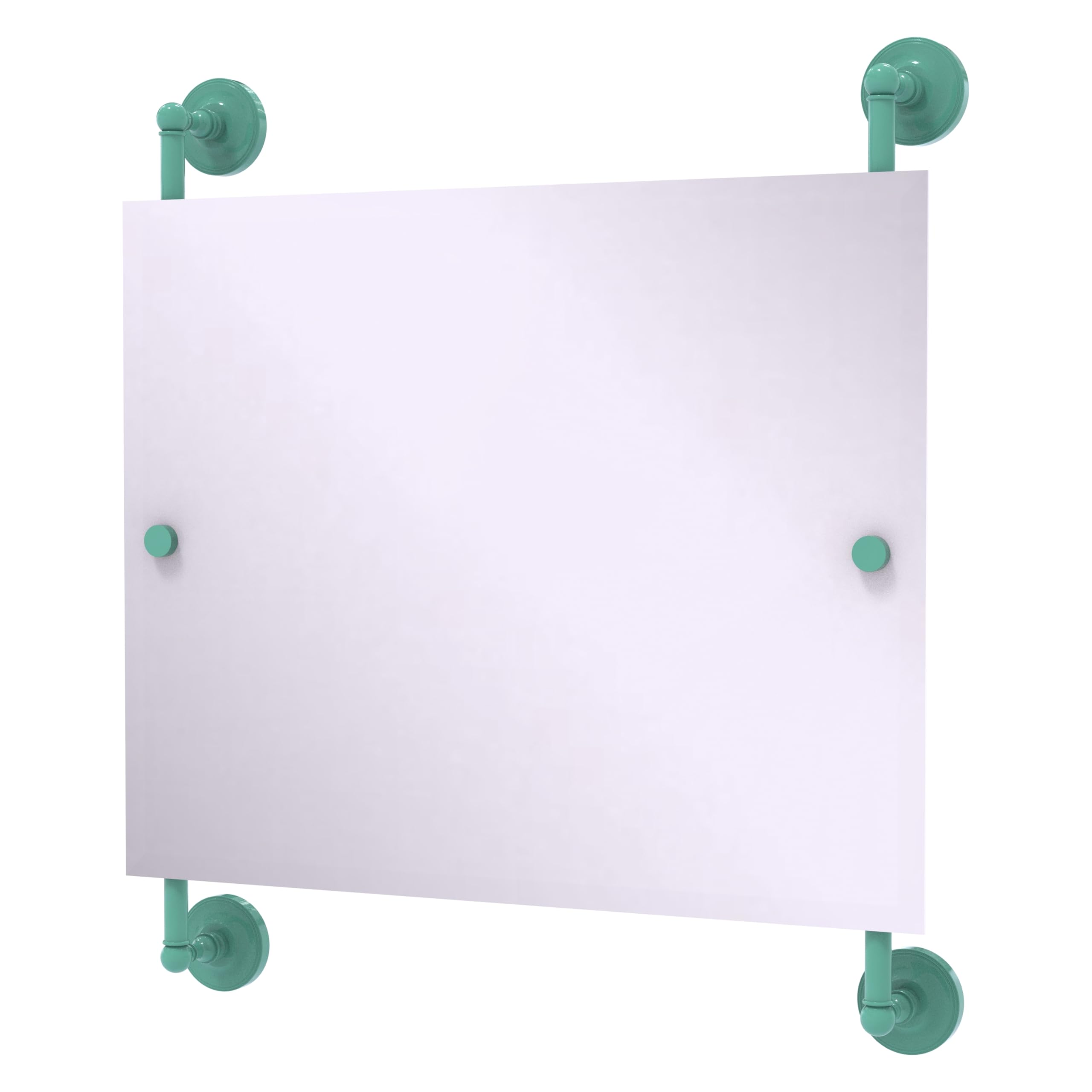 Allied Brass PR-27-93-SFG Prestige Regal Landscape Rectangular Frameless Rail Mounted Mirror, Sea Foam Green