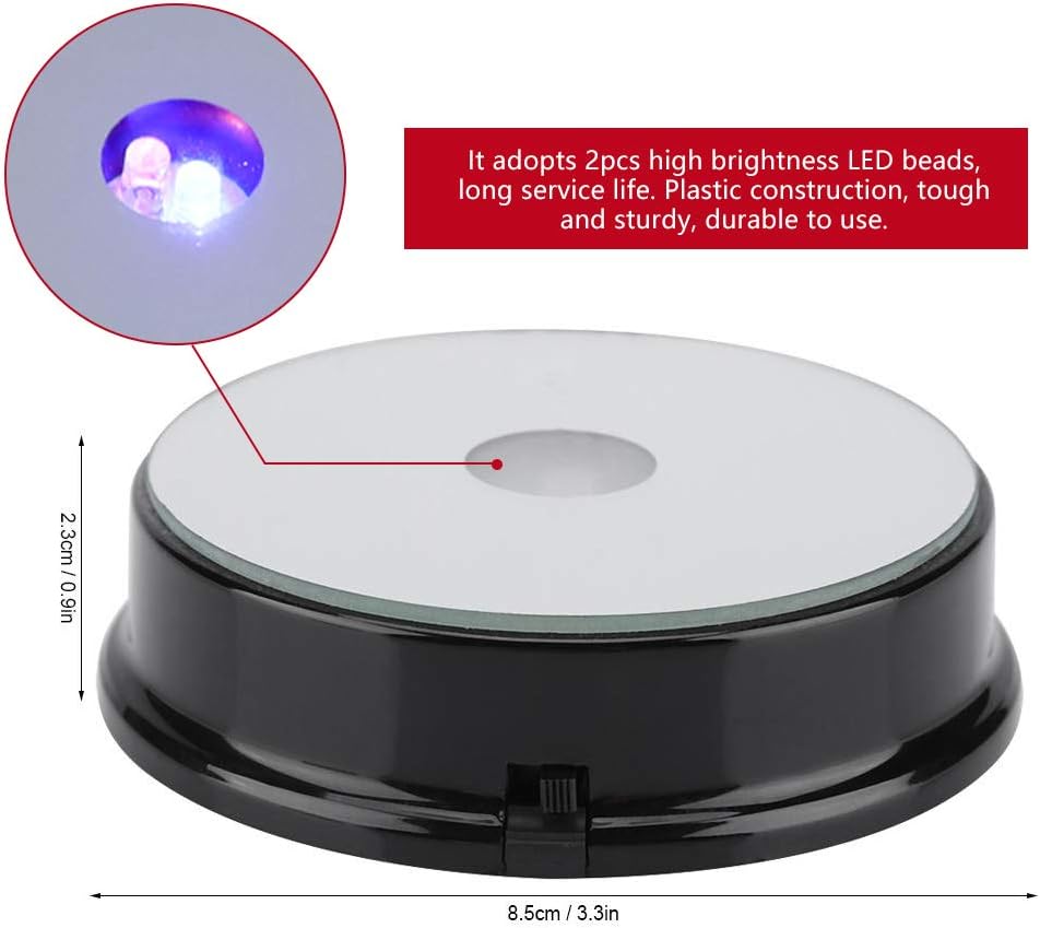 4 Pcs LED Crystal LED Display Base, Seven Color LED Light Base Stand Art Figurine Decoration Light Stand Base Round Show Stand Display 9 (01)