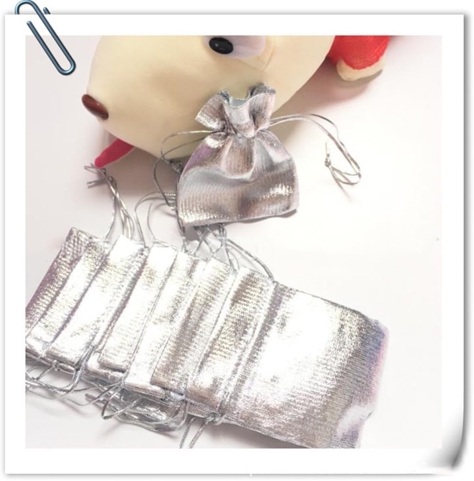 Wudygirl 100 PCS 3.54X4.72 inches Drawstring Satin Bags Mixed Gold Silver Jewelry Wedding Party Marbles Coins Pouches Bag (100 pcs Mix Gold Silver) - Image 9