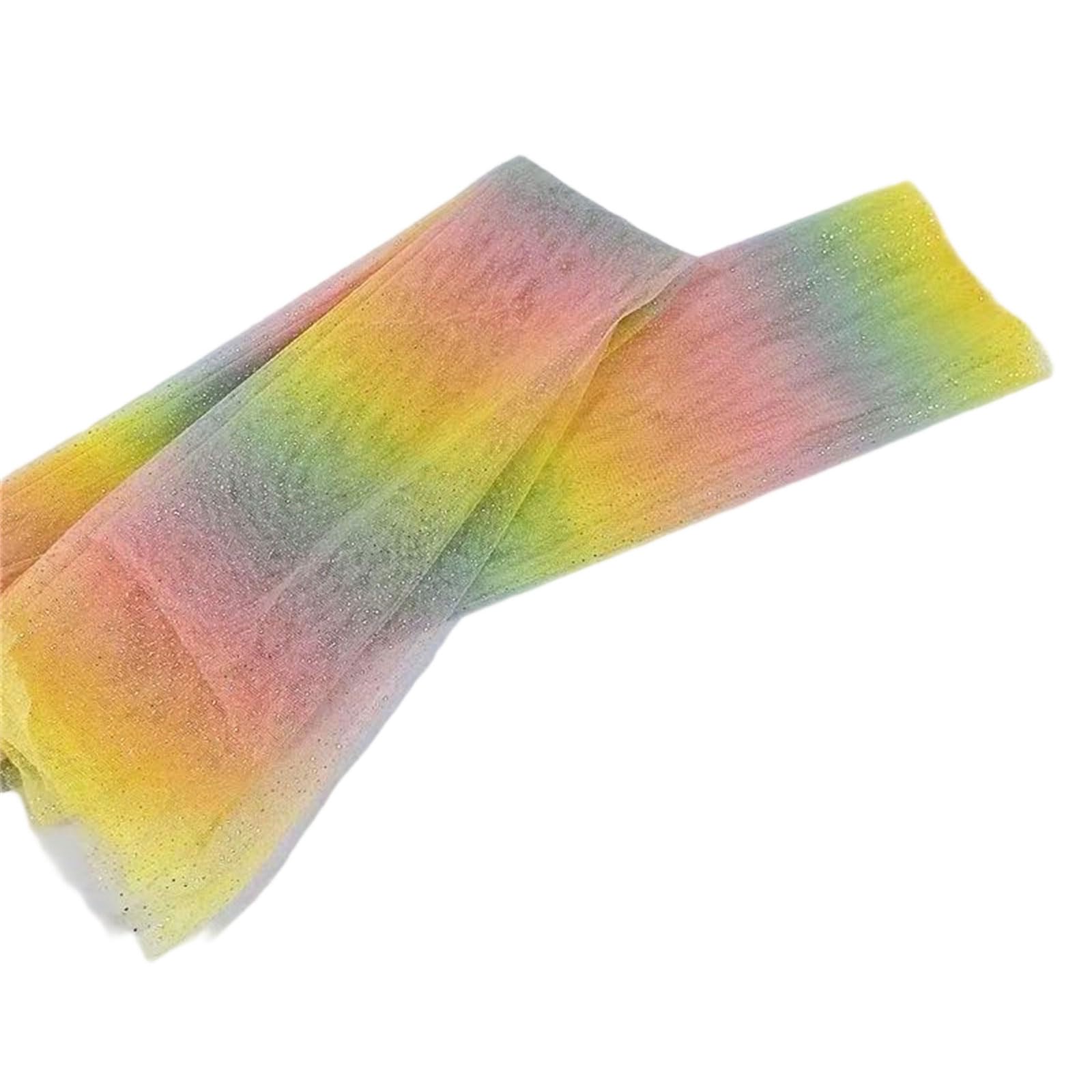 Zeiwohndc Light Yellow Powder Shimmering Tulle Fabric 150Cm Wide Sewing Polyester Fabric For Clothing Making Wedding Dress Decoration And Sewing Craft Dress Making Substance