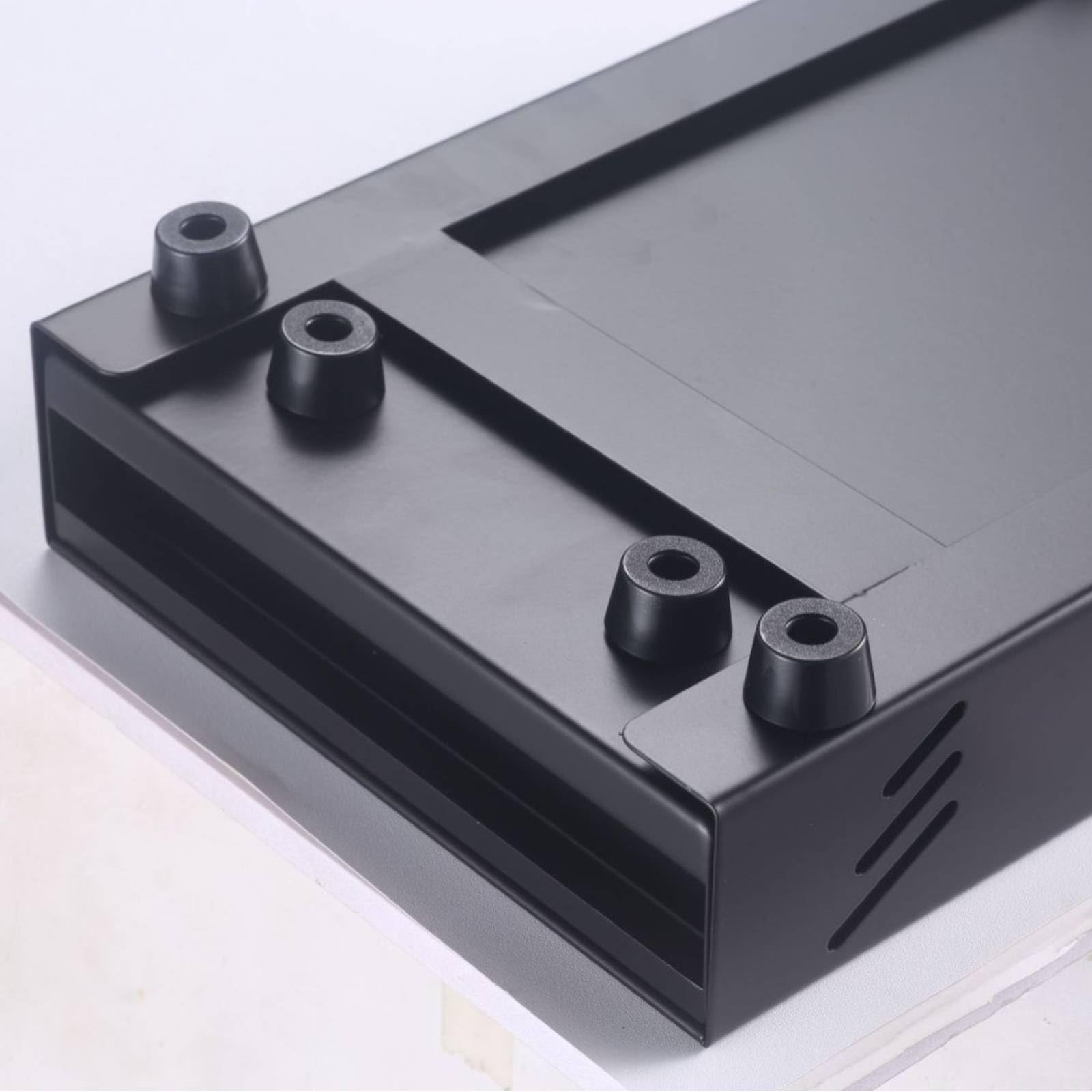 Battifondi a Cassetto Salvaspazio Battifondi a Caffè Metallo Contenitore, Nero, Piccolo