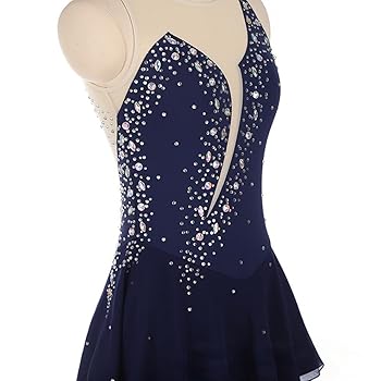 Eiskunstlauf Kleid Damen & Mädchen - Professionelles Strasskleid Für Wettbewerb & Ballett