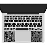 Mac OS (M/Intel) + Word/Excel (for Mac) Quick Reference Keyboard Shortcut Stickers - for MacBook Air/Pro/iMac/Mac/mini (Black)