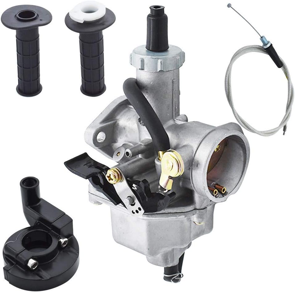 ALL-CARB Carburetor Carb with Handlebar Grips and Throttle Cable Replacement for Honda CB125S CRF100F XR100 XR100R 1980-2007