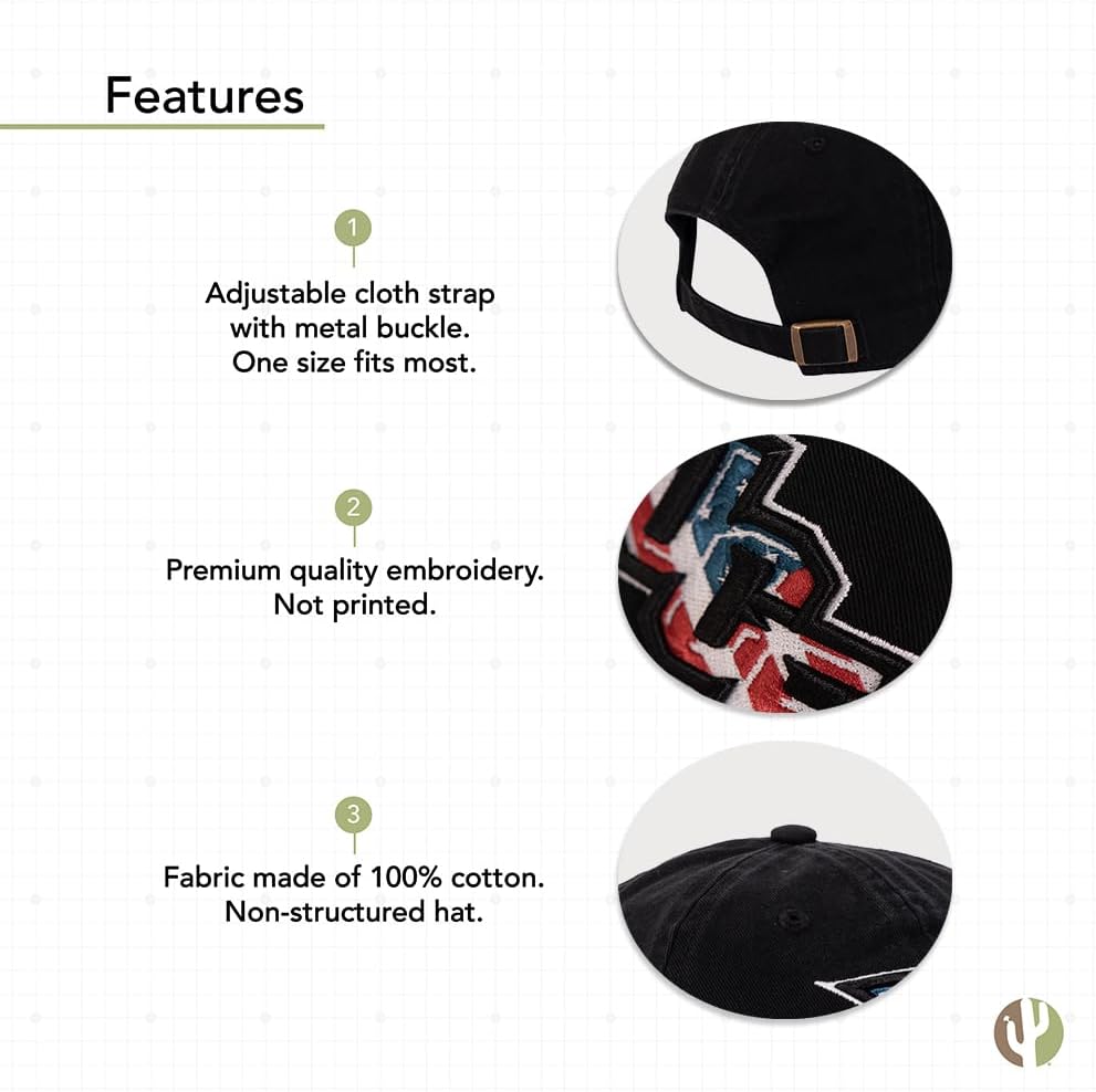 Desert Cactus University of Central Florida Baseball Hat Knights UCF Brimmed Embroidered Hats Cap Adjustable Cloth Strap Adult (Style 2) Black - Image 4