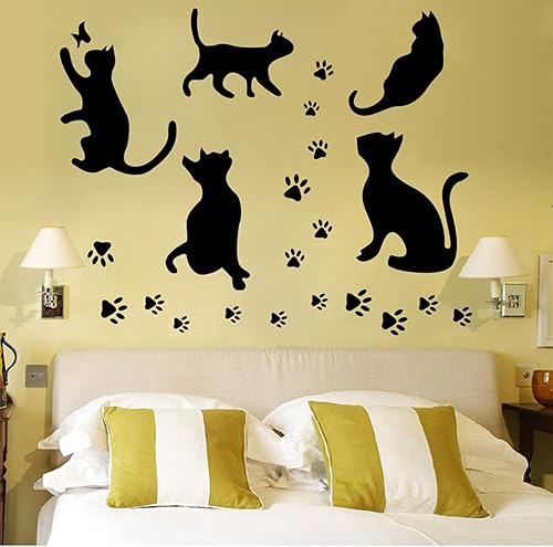 Miniatura 16 de Calcomanías de pared para decoración de perros, impresiones de patas, calcomanías de decoración de pared de perro, vinilo extraíble para mascotas