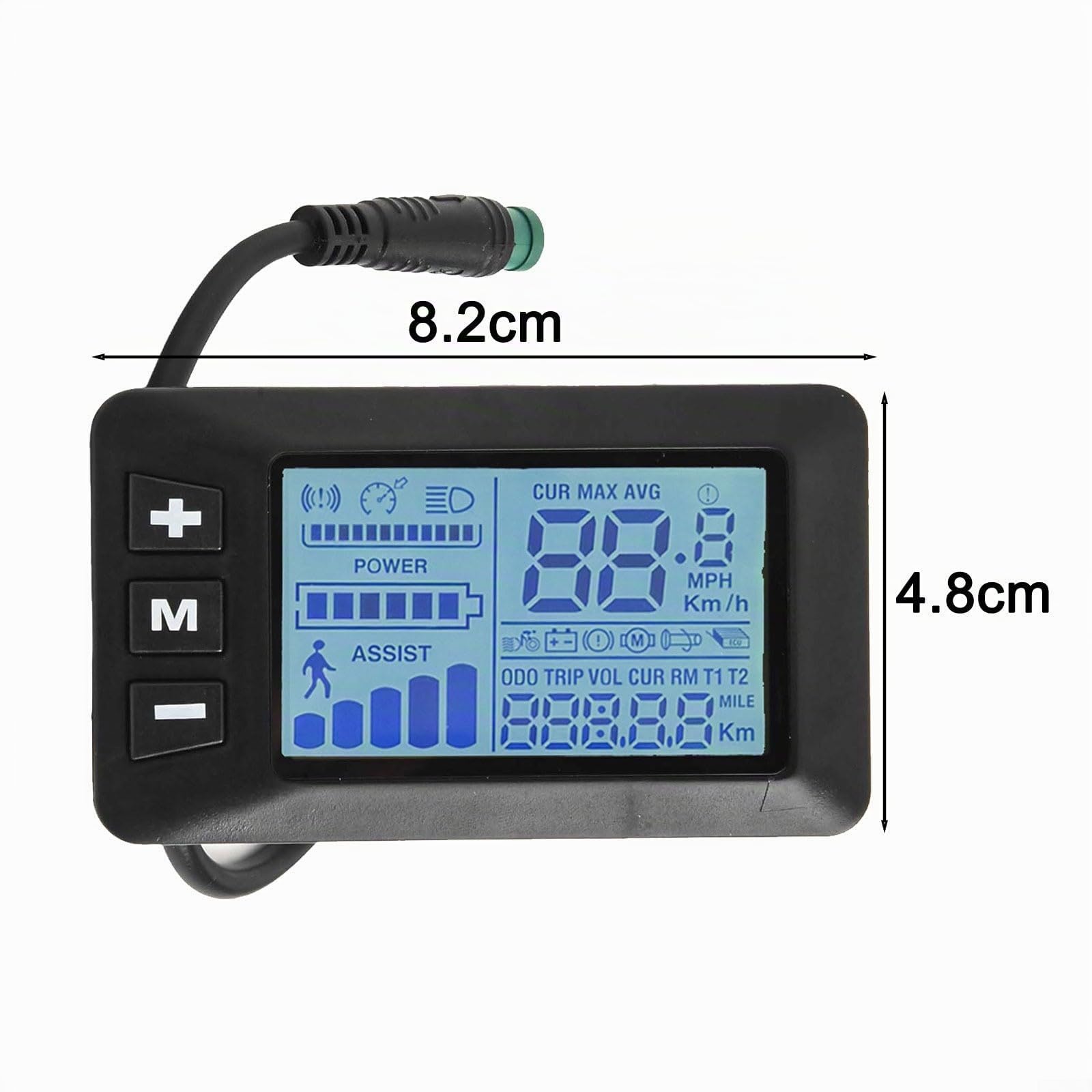 Display LCD GD01 per bici elettrica, 24 V/36 V/48 V, schermo impermeabile a 5 pin con retroilluminazione, tachimetro per controller JN E-Bicycle