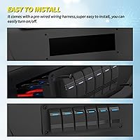 Vista 5 de Joinfworld Panel de Interruptor Basculante de 6 Posiciones 12V Panel de Interruptor de Barco Marino Impermeable 12 Voltios Luz LED Azul Panel