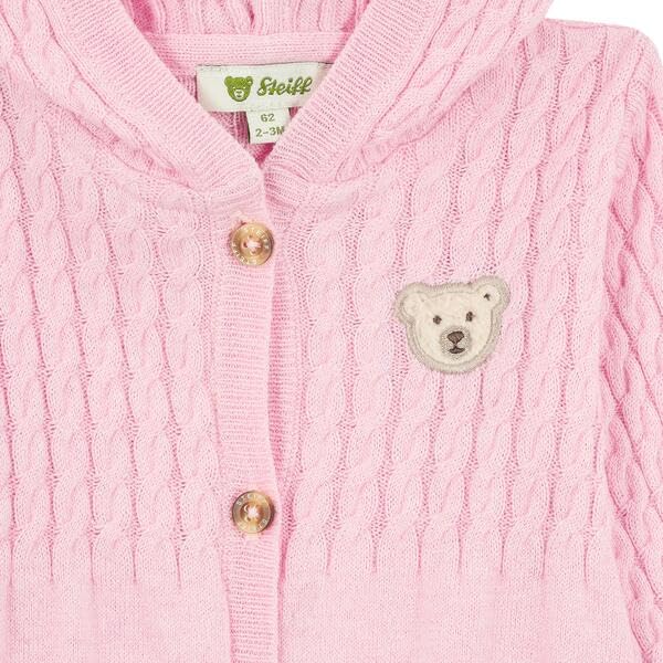 Steiff Strampler langarm EU Größe 50 pink lady melange, Baby-Strampler, langarm Strampelanzug für Babys, Body langärmelig Einteiler, weicher und bequemer Wickel-Strampler, waschmaschinenfest