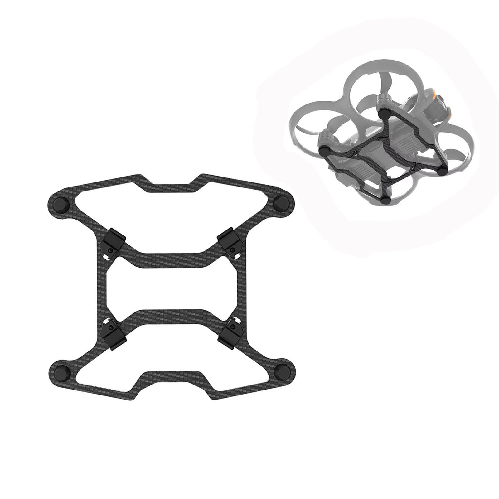 ZWLLKJGS Avata 2 Landing Gear for DJI Avata 2 Drone Accessories, Avata 2 Hull Undershell Protection, Carbon Fiber Drone Base Armor, Soft Rubber Pad, Avata 2 Body Frame Protector