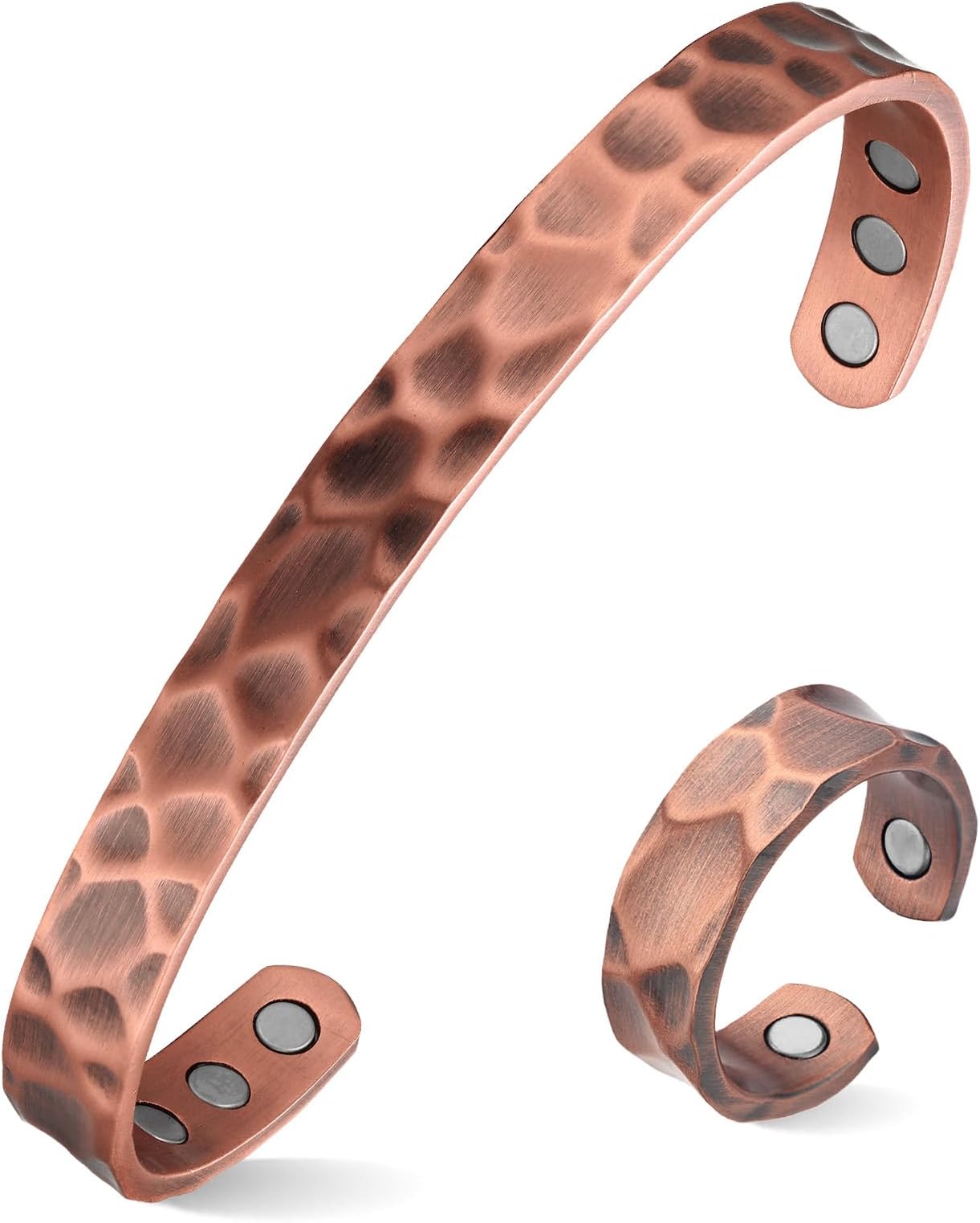 MagEnergy Copper Bracelet for Men and Women, 99.9% Solid Copper Magnetic Bracelets Adjustable Cuff Jewelry Gift Box