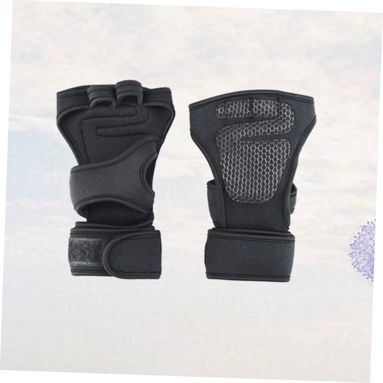 DOITOOL 2 Paia di Guanti da Sollevamento Pesi da Uomo Donna Guanti da Ciclismo a Mezze Dita Guanti da Equitazione Guanti Protettivi Palmo in Gel di Silicone Neri