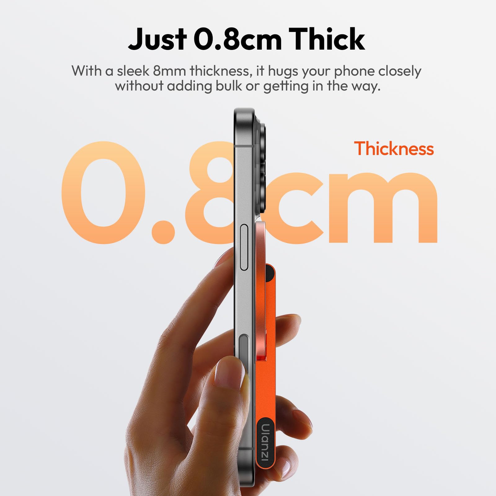 ULANZI MA60 Trépied Magnétique, 3-in-1 Aluminium Mini Selfie Stick Pliable, Force Magnétique 14, Support de Téléphone Portable Pocket Tripod Compatible iPhone 17 16 15 14 13 12 Magsafe Sumsung, Orange