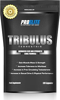 PRO-ELITE Tribulus Terrestris Strong 120 Capsules | 95% Saponins with High Potency Testosterone Booster Estrogen Blocker | Muscle Growth, Mass, Strength & Stamina Supplements for Men