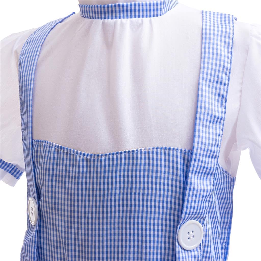 Lito Angels Wizard Book Character Blue Gingham Fancy Dress Up Costume Outfit for Kids Girls Age 4-5 Years - Image 3