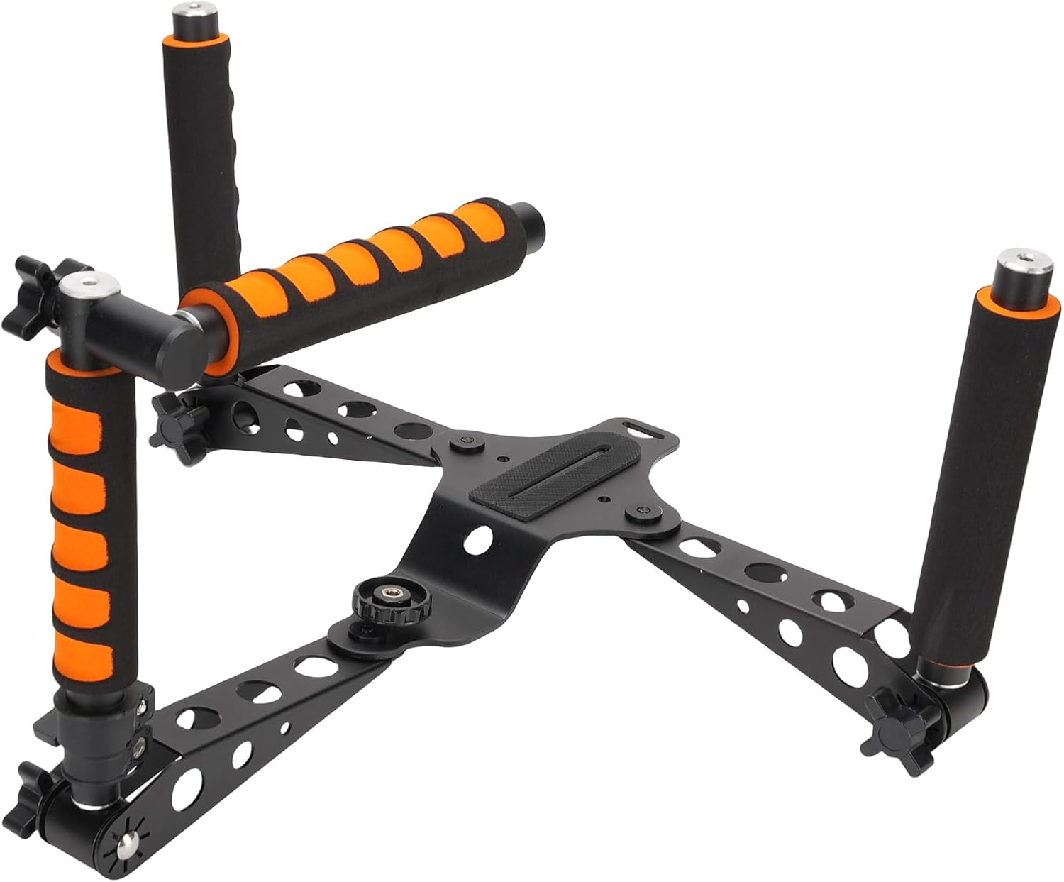 Camera Shoulder Support Rig Kit, Adjustable Handle Cushioned Shoulder Pad Grip, Camera Rigs with Aluminum Alloy Frame & Foldable Design, Ideal for DSLR Camcorder & Filmmaking