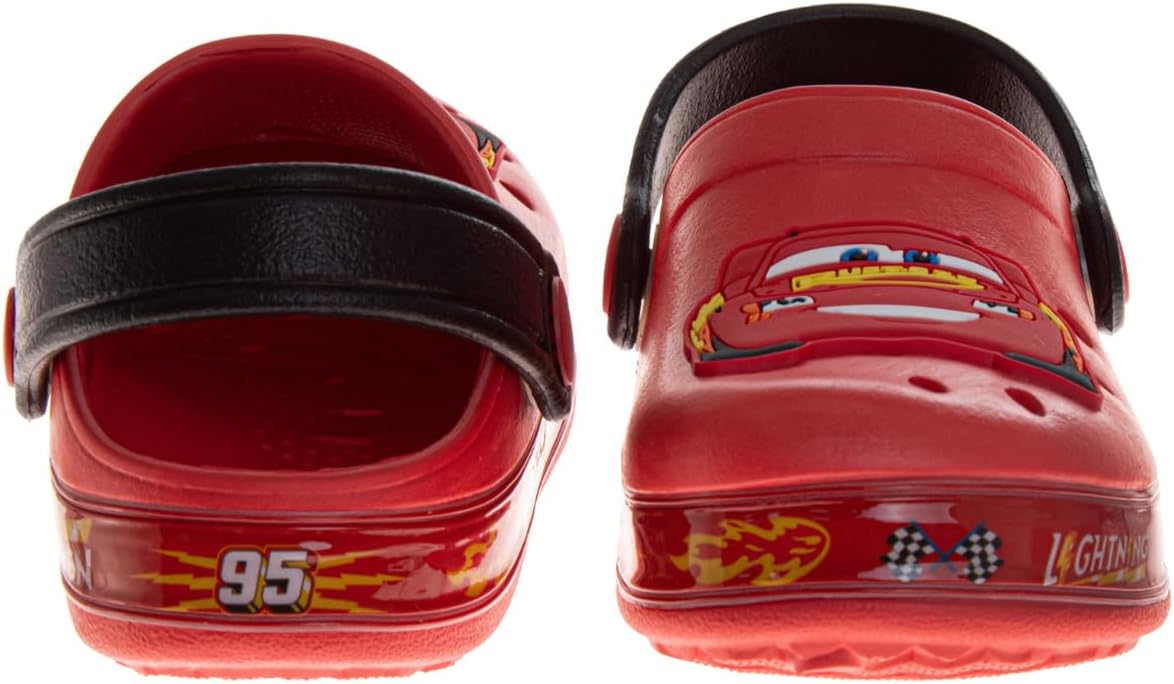 Boys Character Clog Sandals Spider-Man Cars Lightning McQueen Sonic The Hedgehog & Monster Jam Grave Digger Slip-On Slides Closed Toe Clogs with Backstrap Sizes: 5-10 Toddler 11-12 Little Kid
