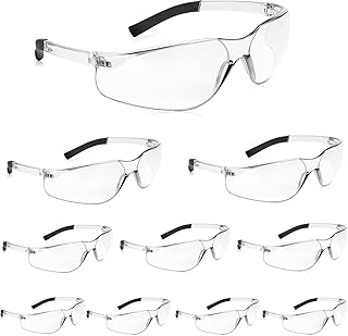 10 Pack Clear Safety Glasses with ANSI Z87.1 Scratch Resistant Eyewear for Women Man Lab Goggles Eye Protection
