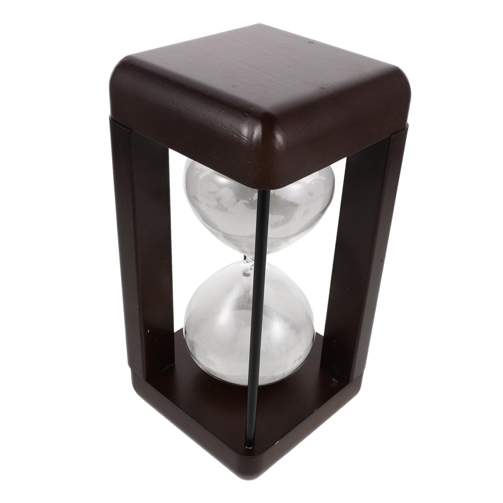 Reloj de Arena de Madera Maciza Blanco, Adorno Vintage de 60 Minutos