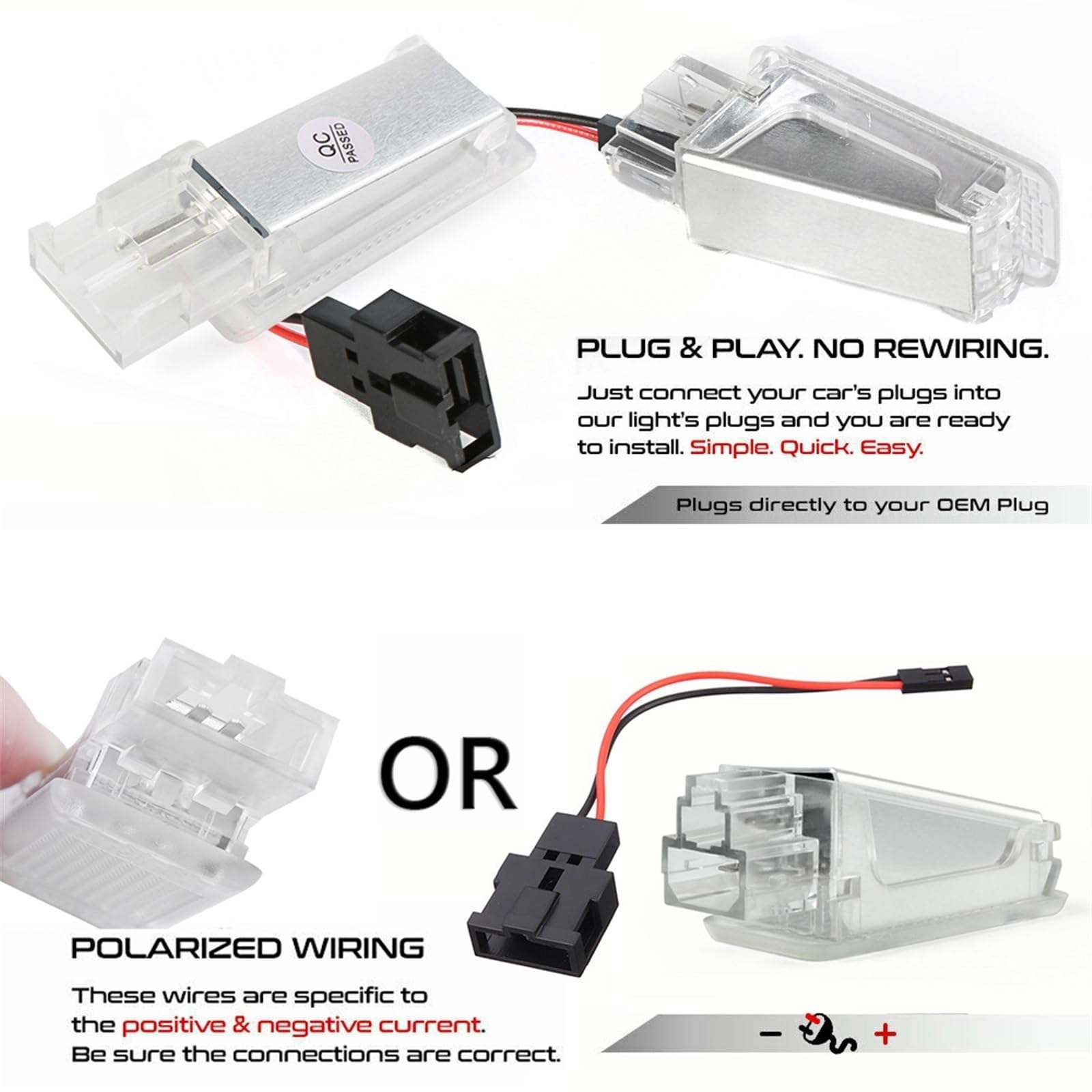 JAFILO 2 uds LED luz for reposapiés compartimento de equipaje guantera lámparas, for Audi, A4 B5 B6 B7 B8 A3 A6 C6 C7 A5 R8 TT Q5 Q3 Q7 A1 A8 S3 RS6 luces interiores del coche(RGB kit 1)