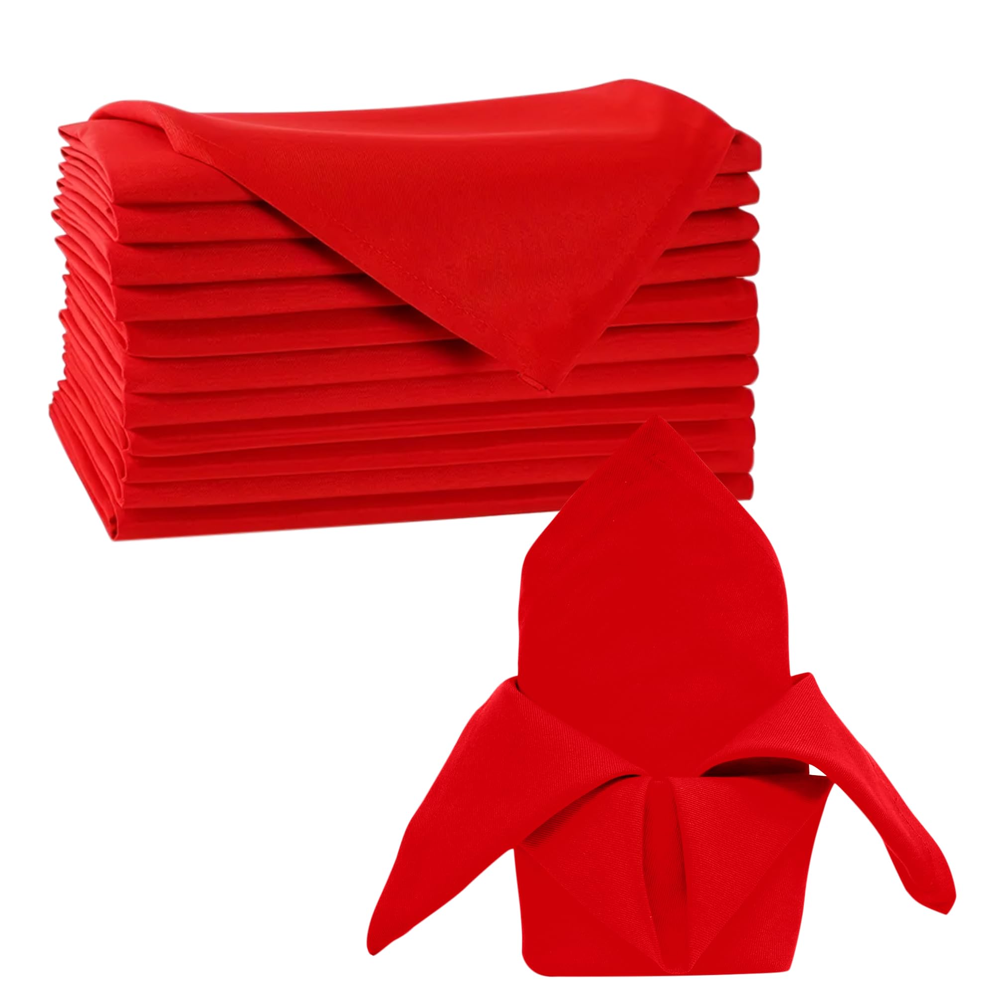 Trimming Shop 50x50 cm Red Cloth Napkin Christmas Dinner Napkin 100pcs โ image 1