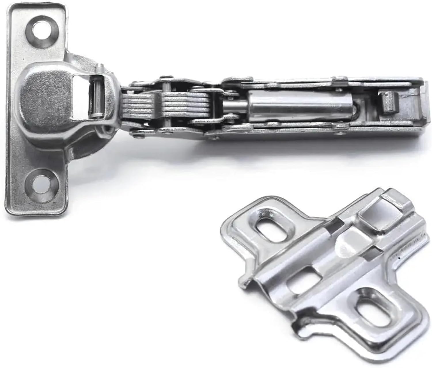 90 Degree Inset 26mm Small Furniture Hinge Soft Close Mini Hydraulic Damper for Kitchen Cabinet Cupboard Door Hinges Buffering 1Pcs(Half Overlay)
