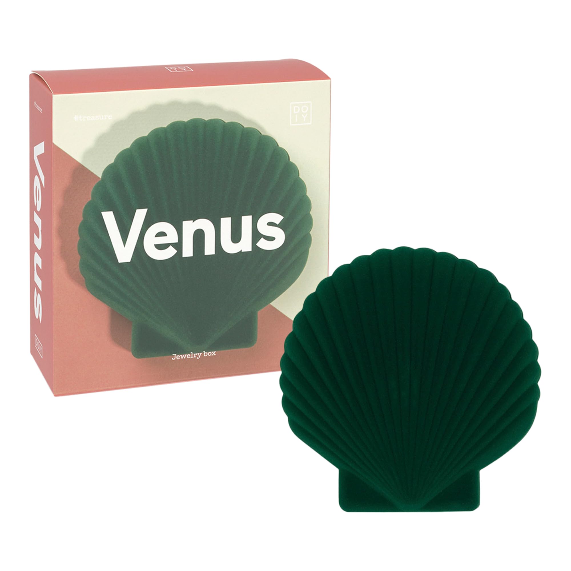 Portagioie A Conchiglia In Velluto Verde - Organizzatore Elegante Per Gioielli, 12.6x12.8x5 Cm - Foto 13