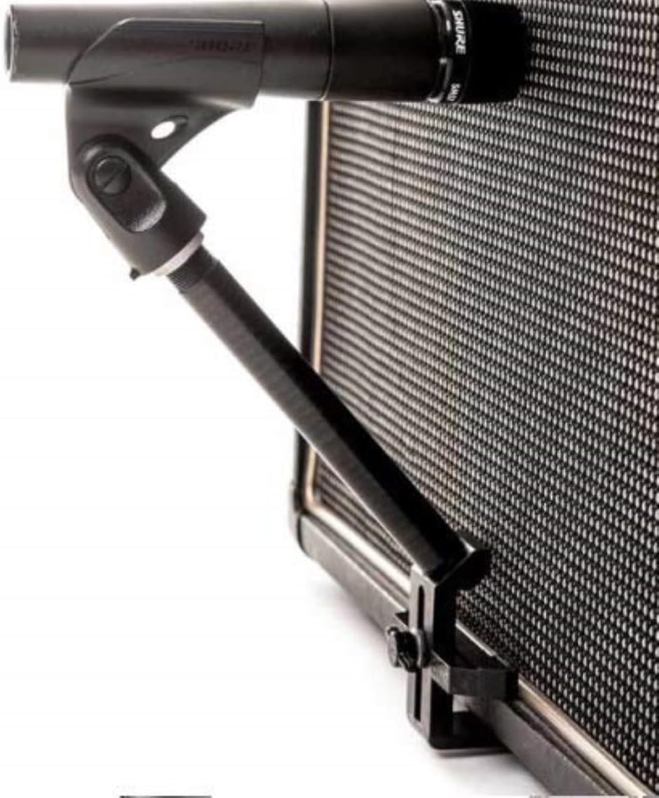 Clamp-On Microphone Mount by AmpClampUSA for Guitar Amps (sm57,e609 Dual Mic'g)