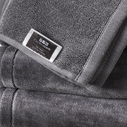 Creative Scents Baumwoll-Fingerspitzen-Handtücher-Set – 4 Stück – 27,9 x 45,7 cm, dekorativ, klein, extra saugfähig und weich, Frottee-Handtuch für Badezimmer – Puderzimmer, Gäste- und